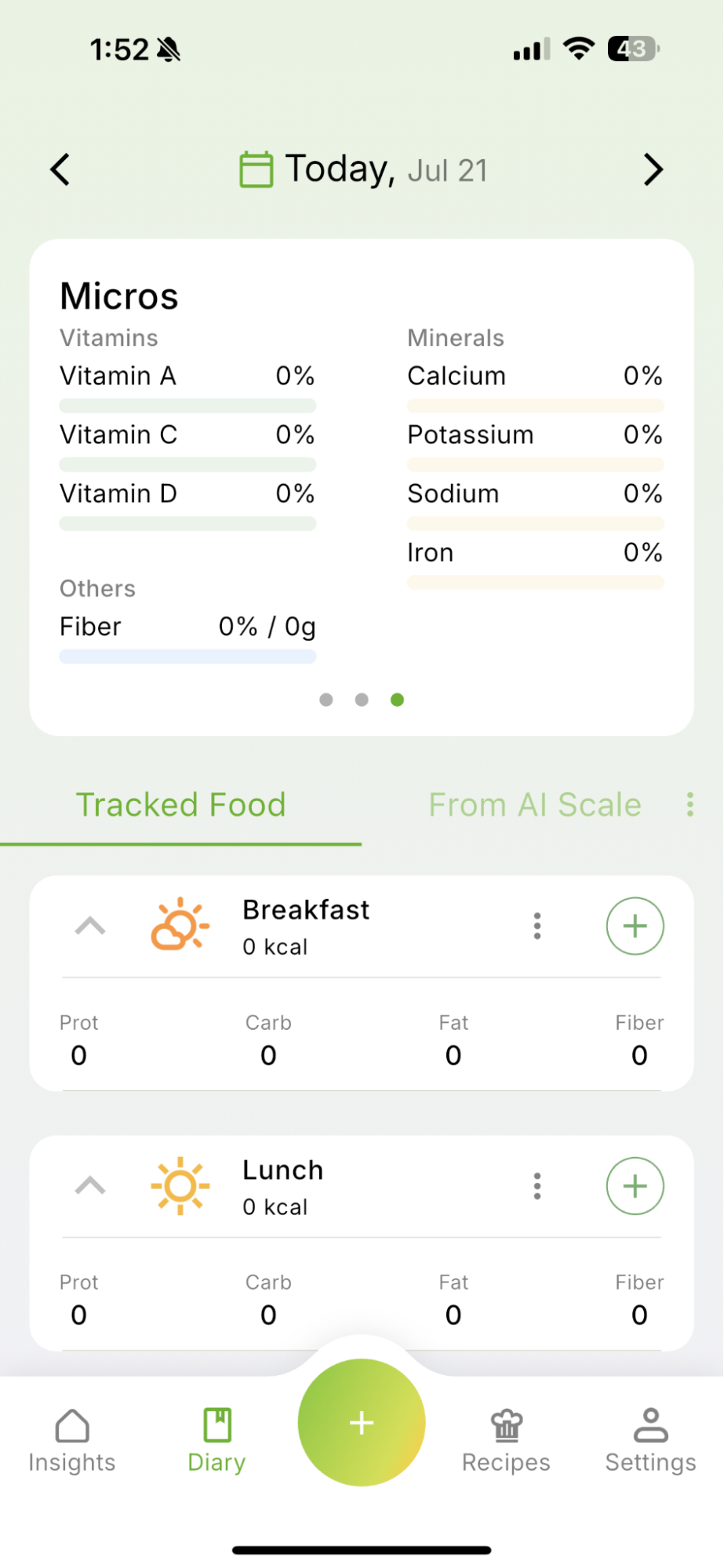 4. Check your daily calorie target — Qalzy app screenshot