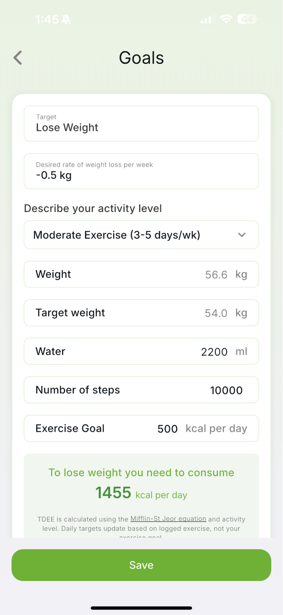 1. Complete the questionnaire and get your personalized plan — Qalzy app screenshot