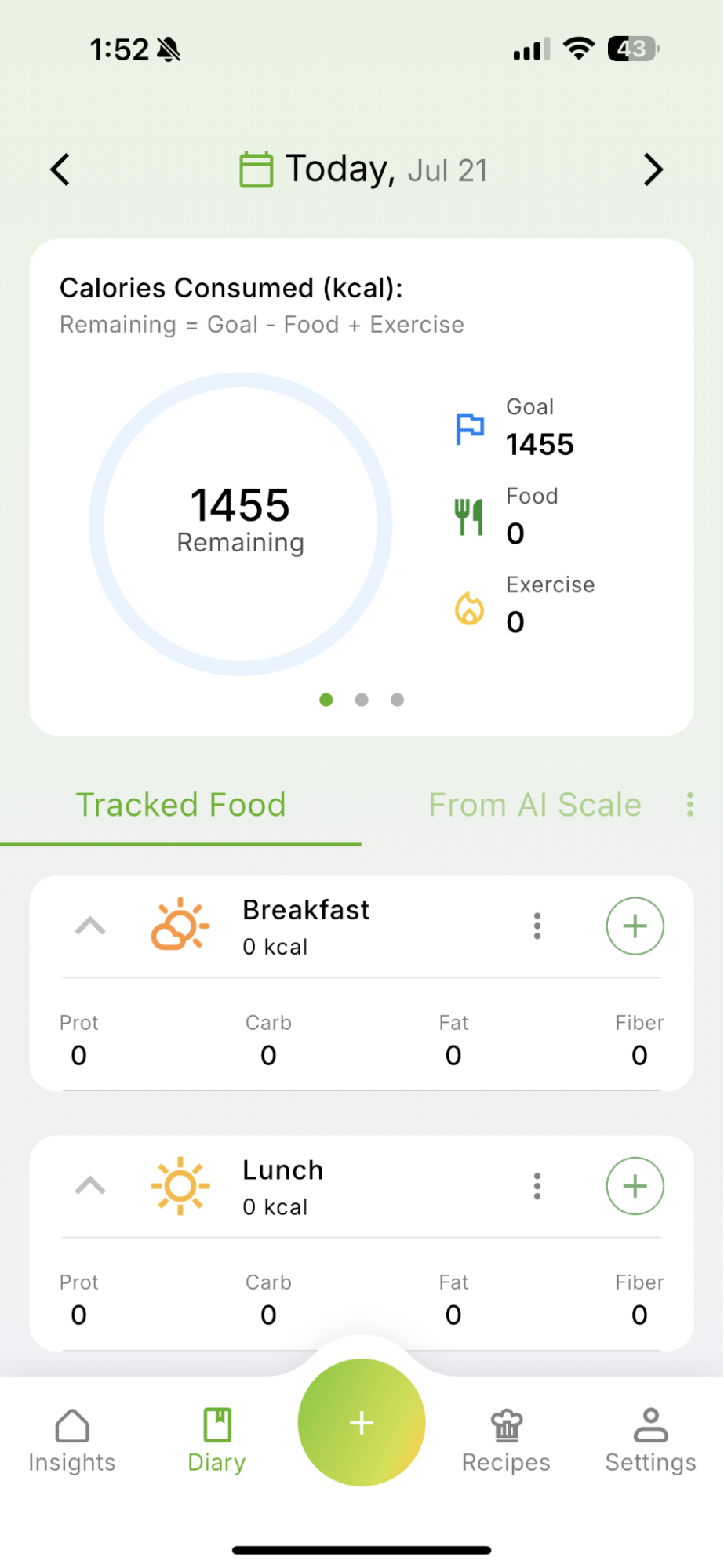 3. Update your diet type at any time — Qalzy app screenshot