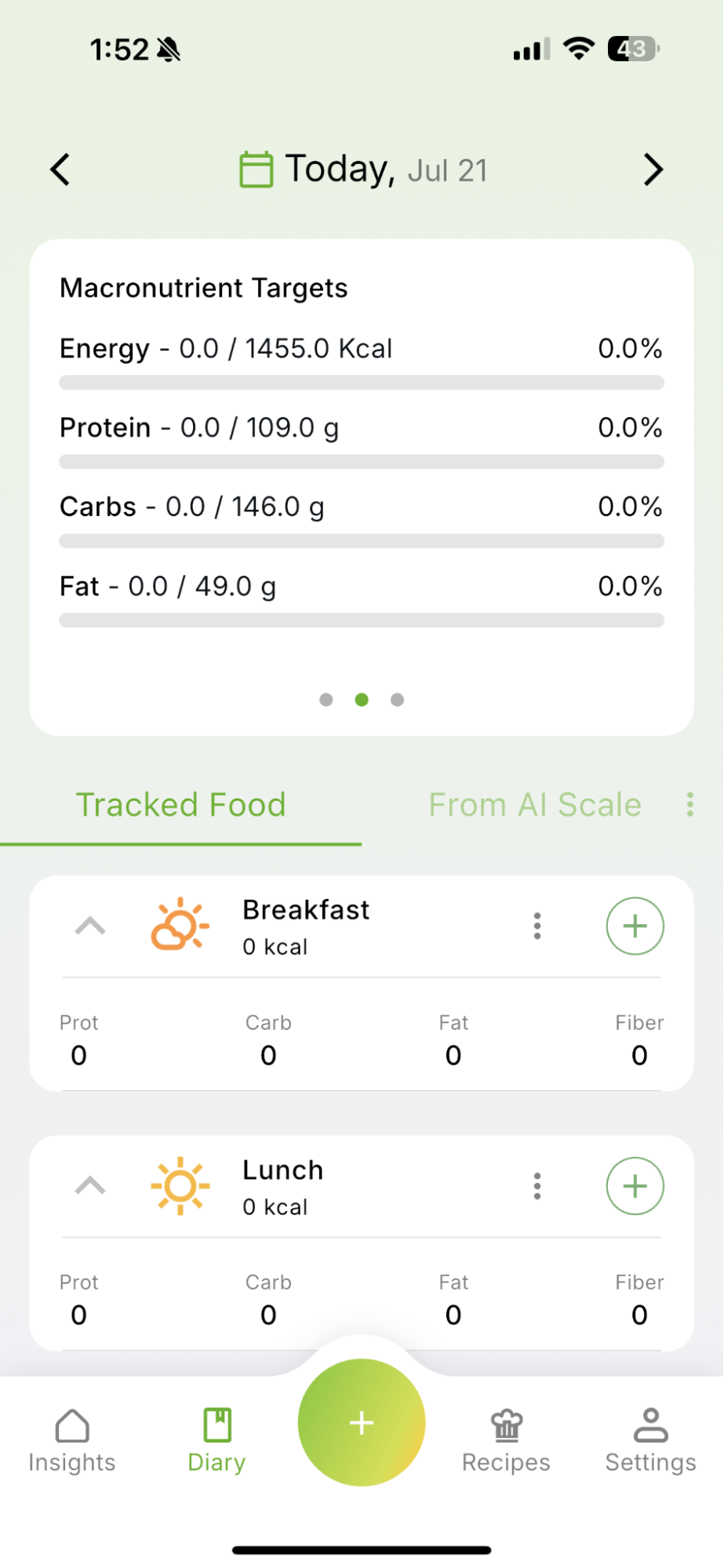 4. Check your daily calorie target — Qalzy app screenshot