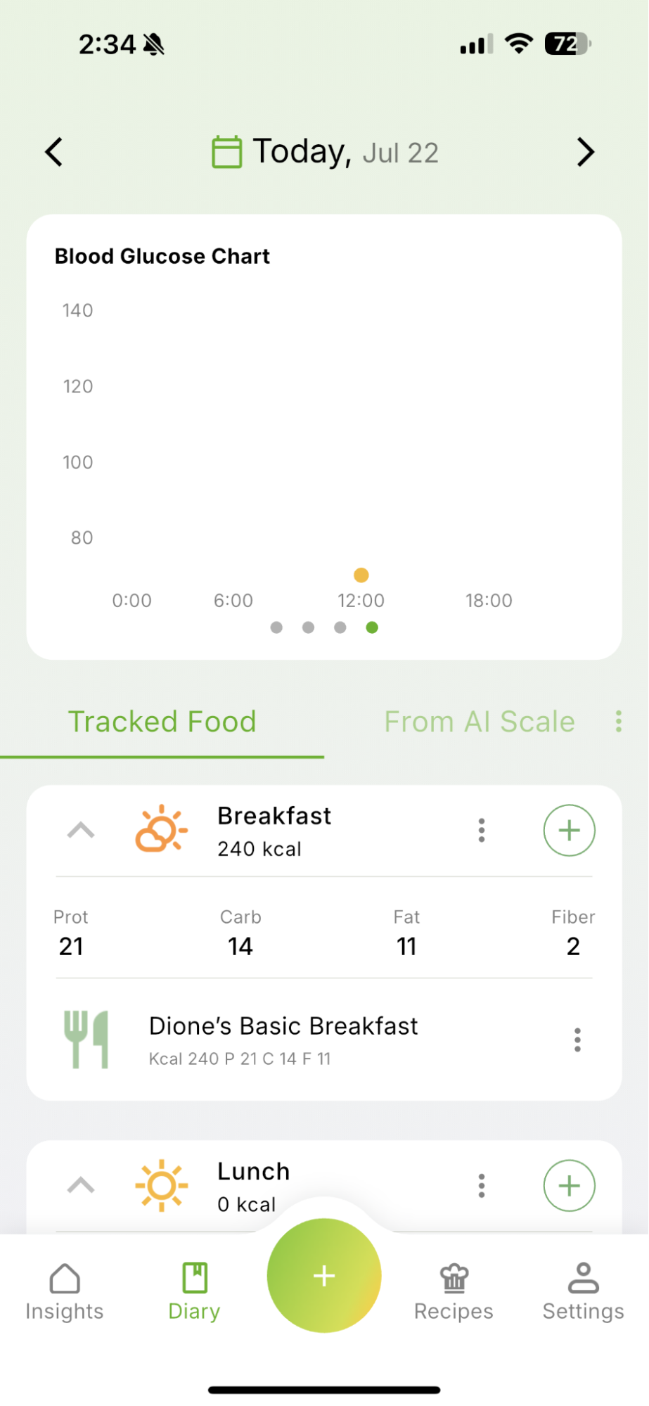 How to Display and Track Your Blood Glucose — Qalzy app screenshot