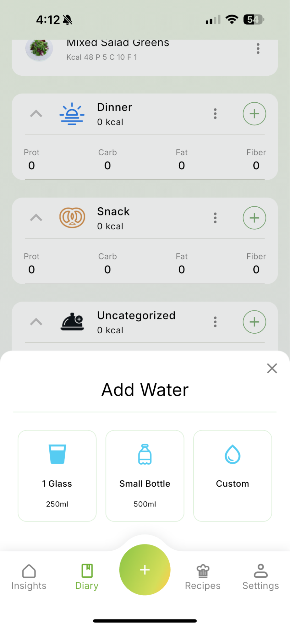 How to Track your Water Intake — Qalzy app screenshot